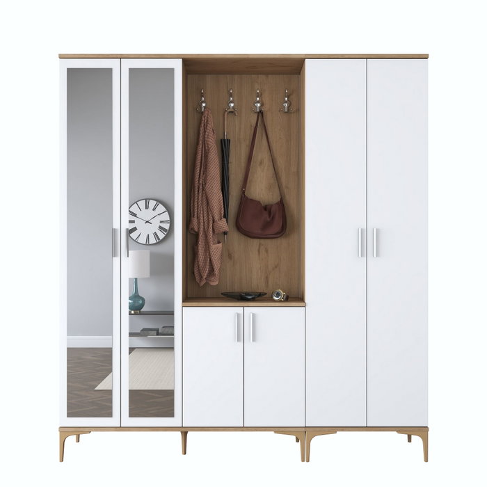 Hanah Home Soporte para el pasillo EA154 - 4498 Nogal y blanco Hanah Home Soporte para el pasillo EA154 - 4498 Nogal y blanco